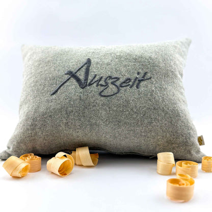 "Auszeit" Design-Zirbenkissen Anthrazit