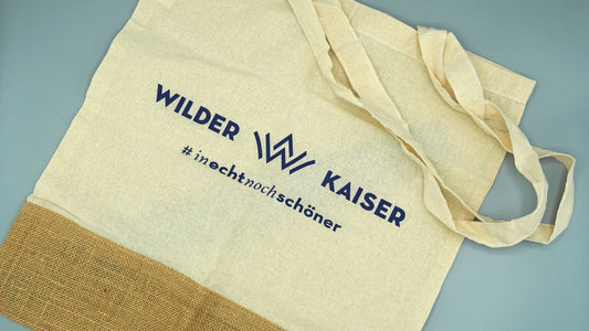 Wilder Kaiser Baumwollbeutel mit Juteboden