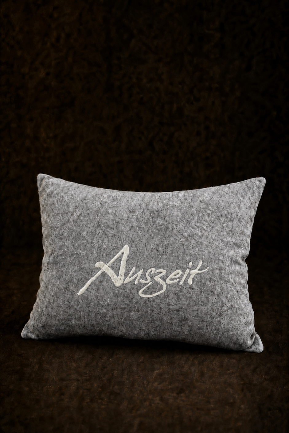 "Auszeit" Design-Zirbenkissen Hellgrau