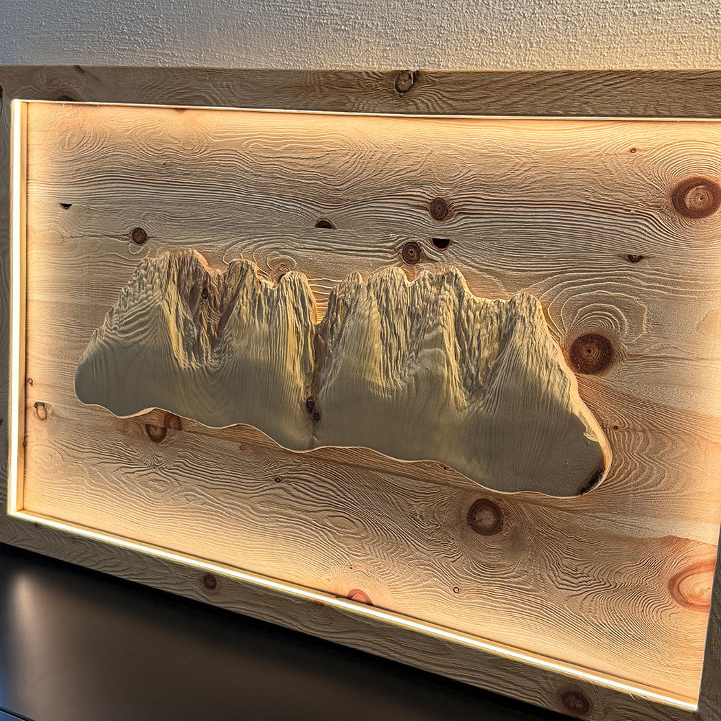 Wandbild "Wilder Kaiser“ aus Zirbenholz