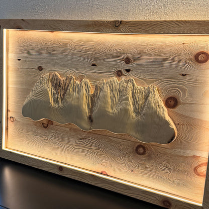 Wandbild "Wilder Kaiser“ aus Zirbenholz