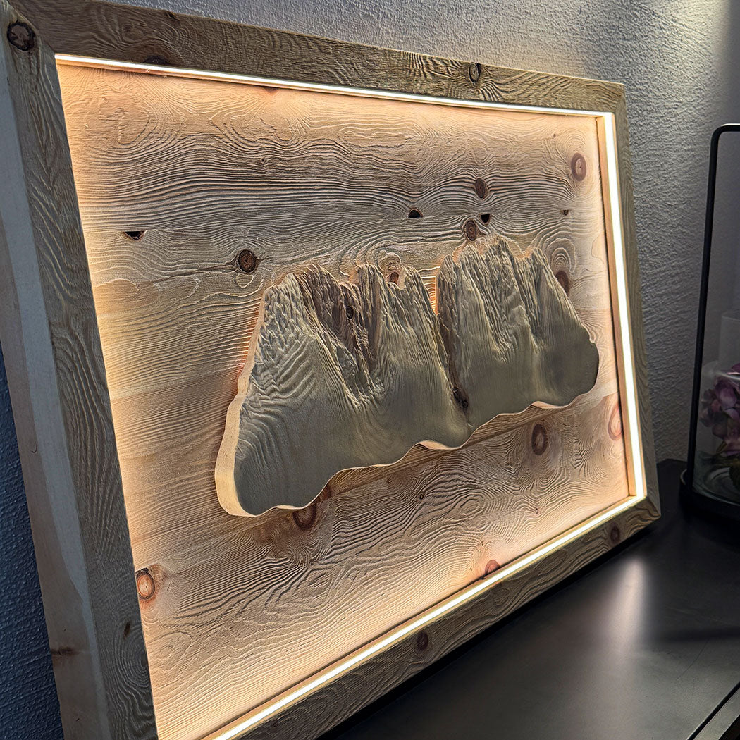 Wandbild "Wilder Kaiser“ aus Zirbenholz