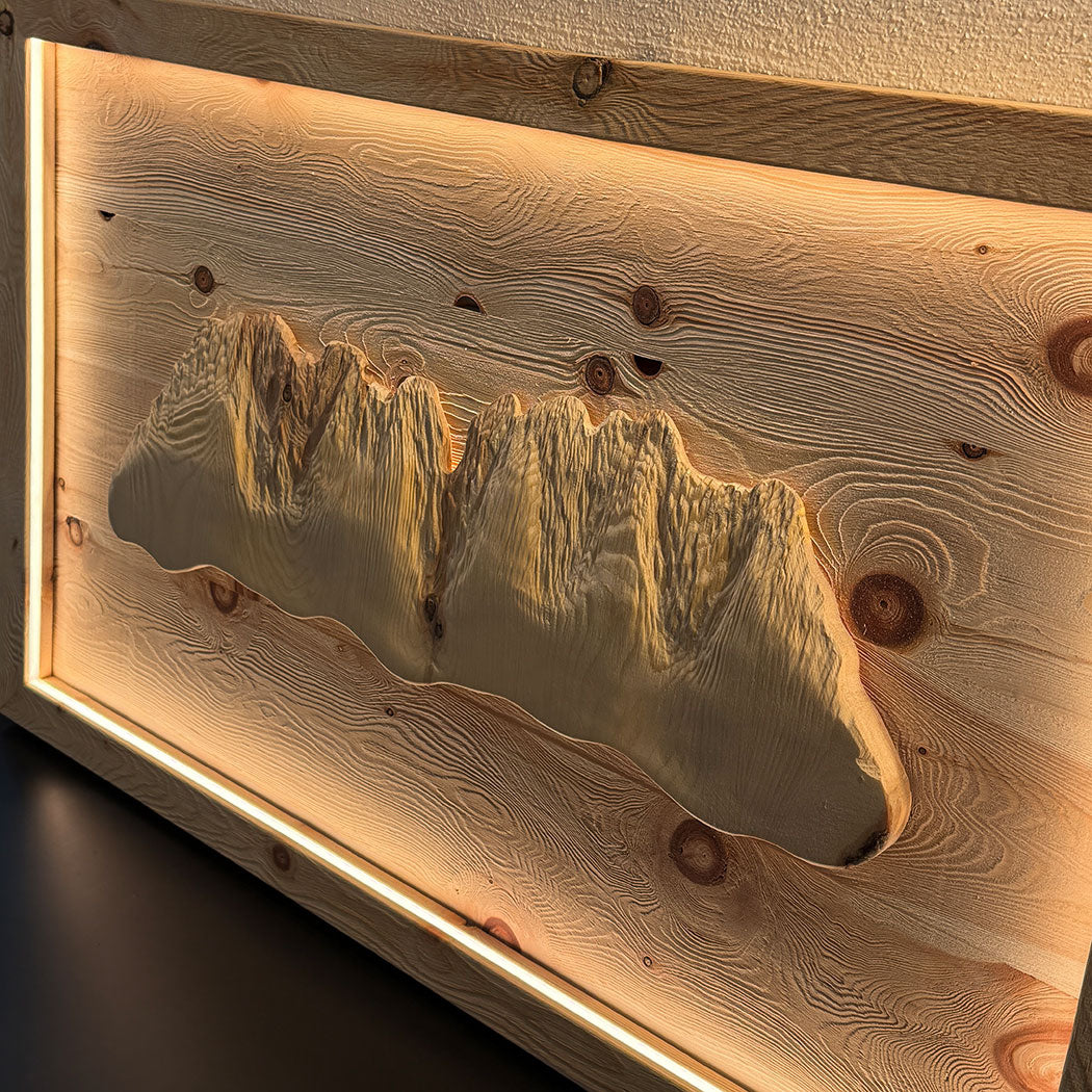 Wandbild "Wilder Kaiser“ aus Zirbenholz