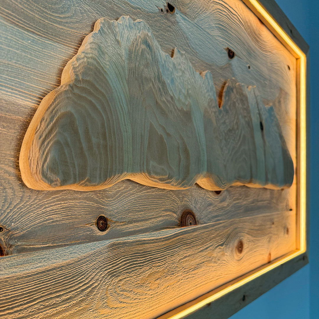 Wandbild „Wilder Kaiser“ aus Zirbenholz