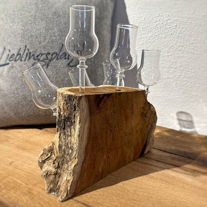 6er Schnapsglas-Set mit Wurzelholz