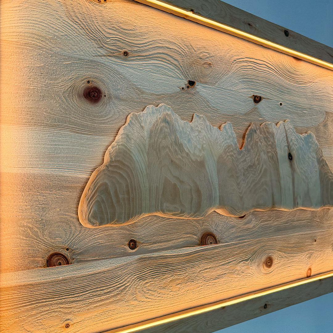 Wandbild „Wilder Kaiser“ aus Zirbenholz