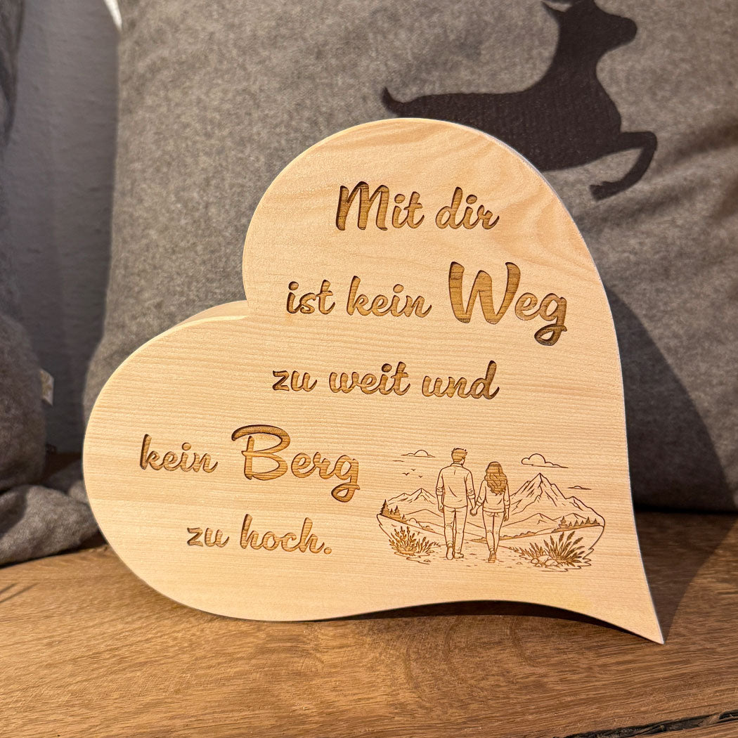 Zirbenherz "kein Weg zu weit"